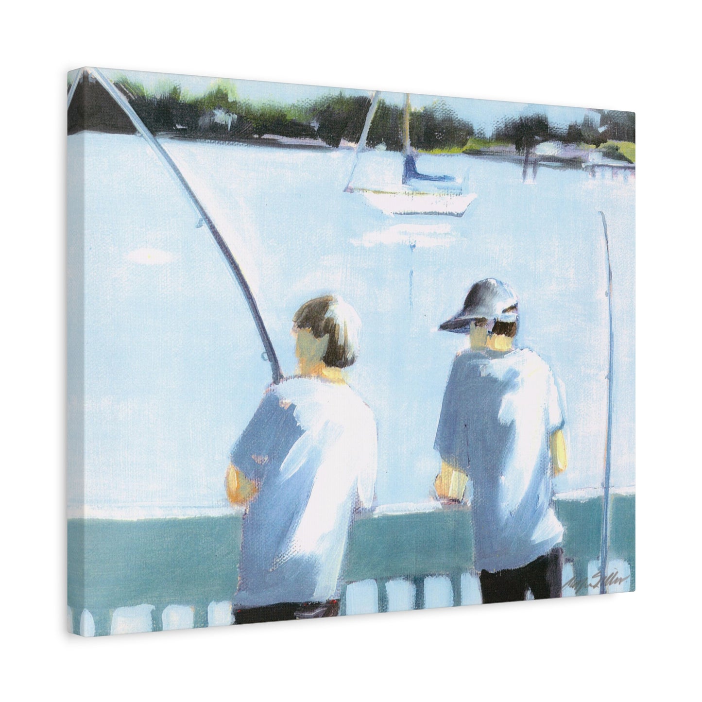 Boys fishing  - Canvas