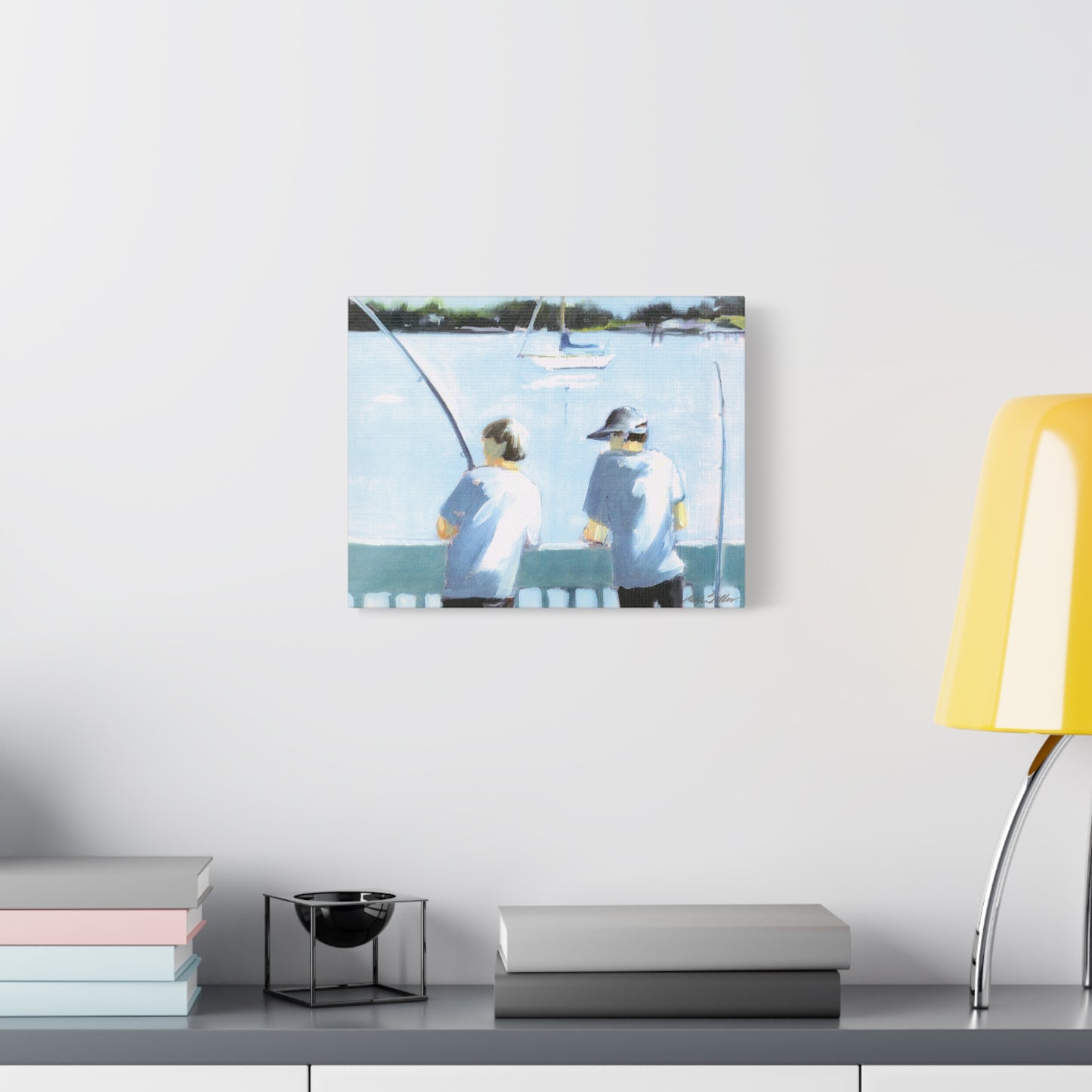 Boys fishing  - Canvas