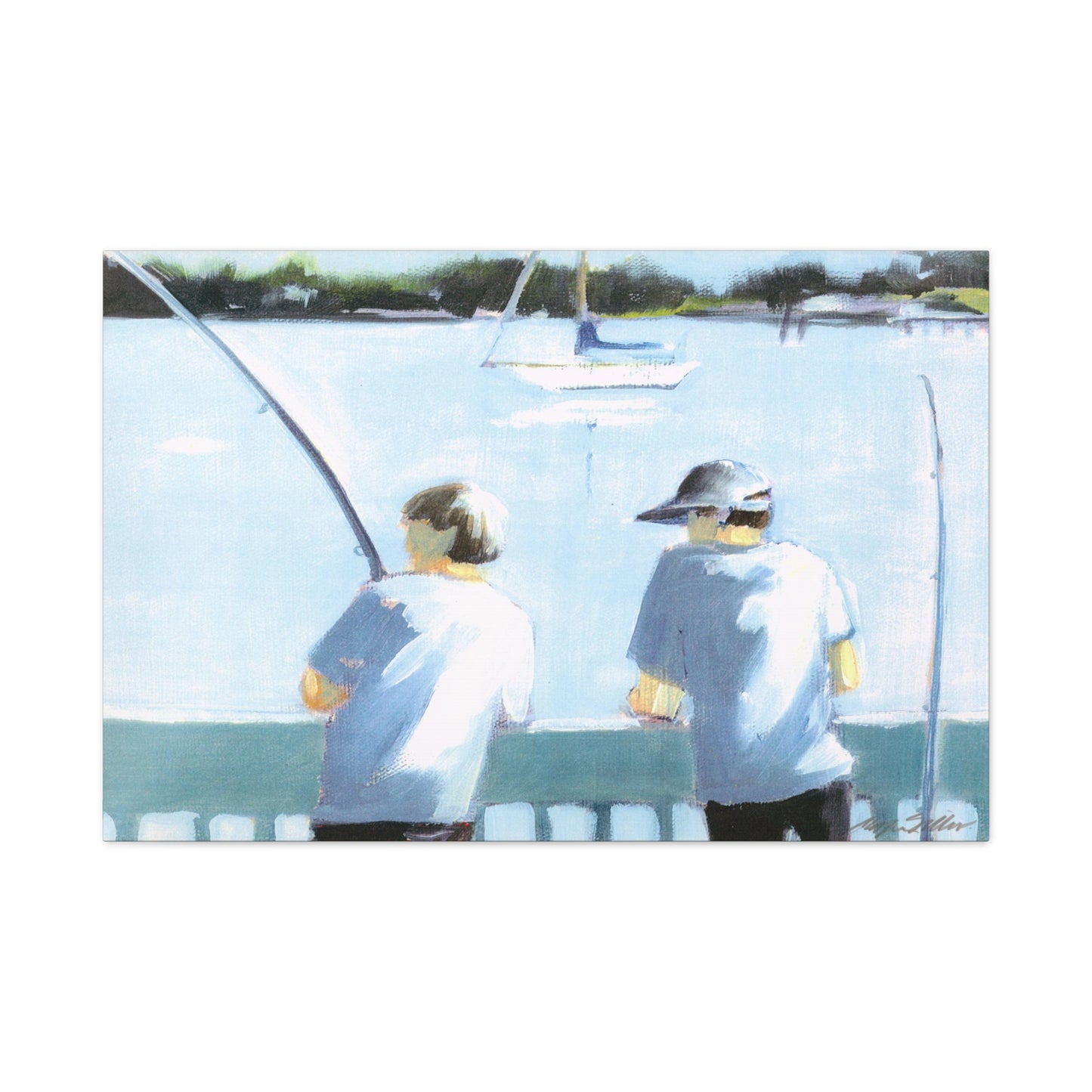 Boys fishing  - Canvas