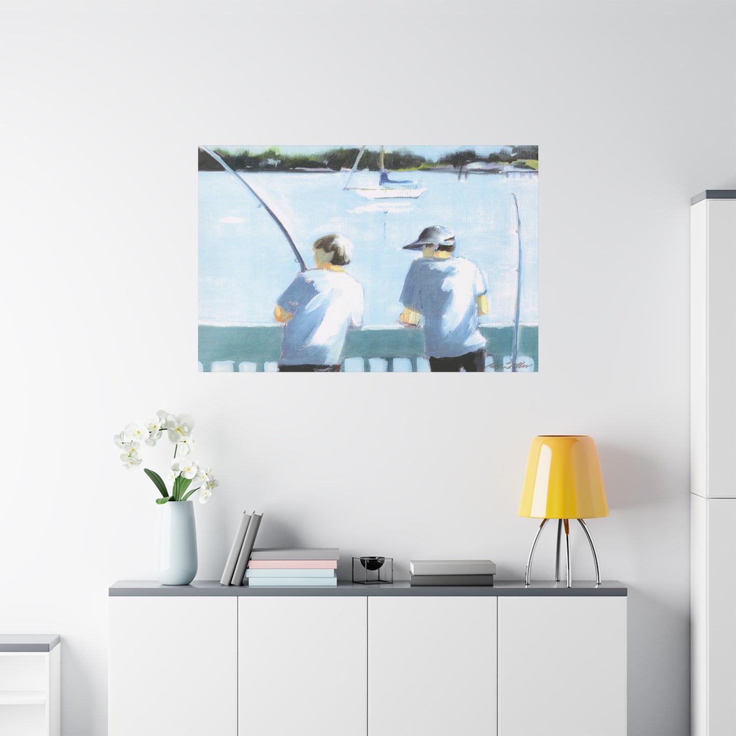 Boys fishing  - Canvas