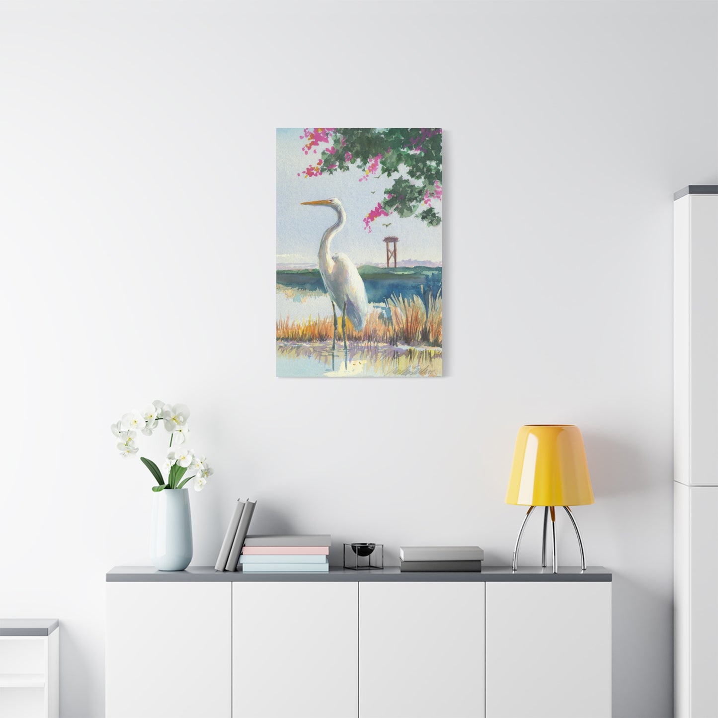 White Heron - Canvas