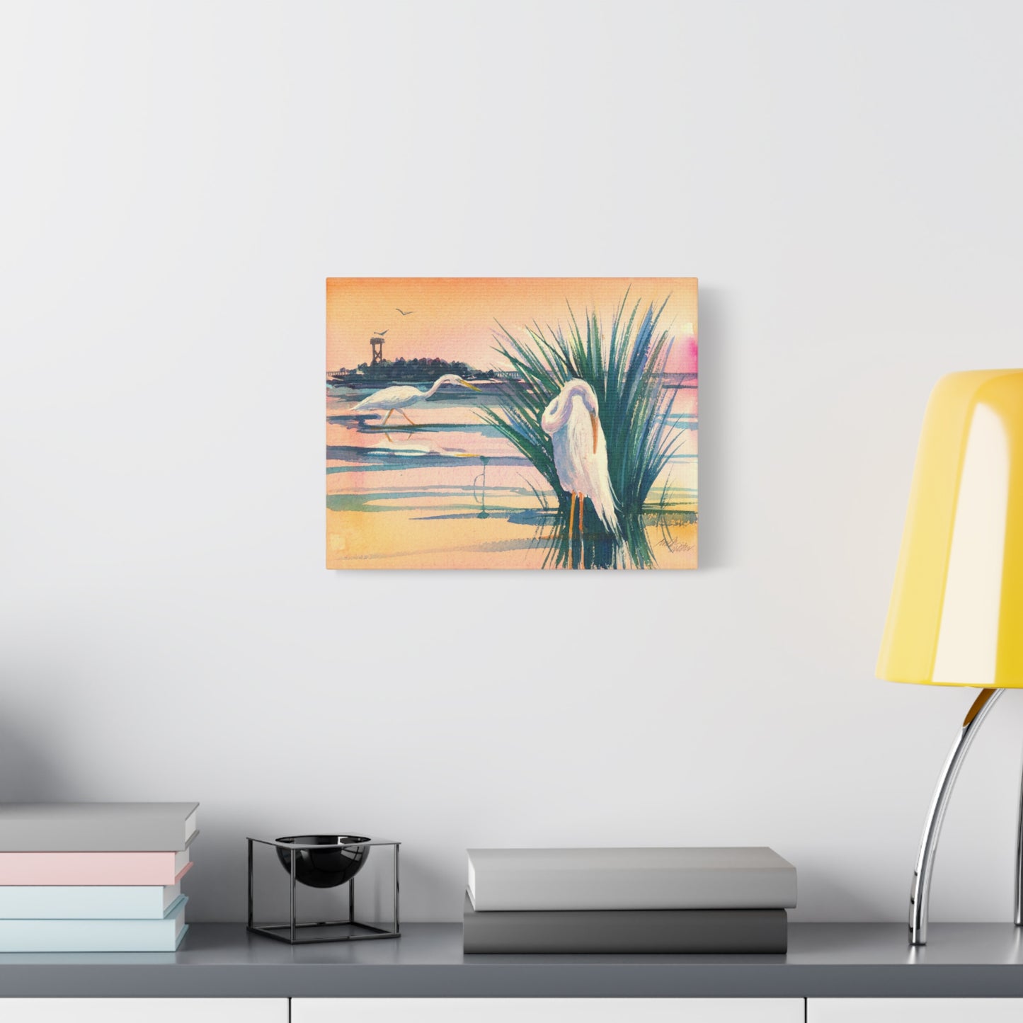 Sunset Egrets - Canvas