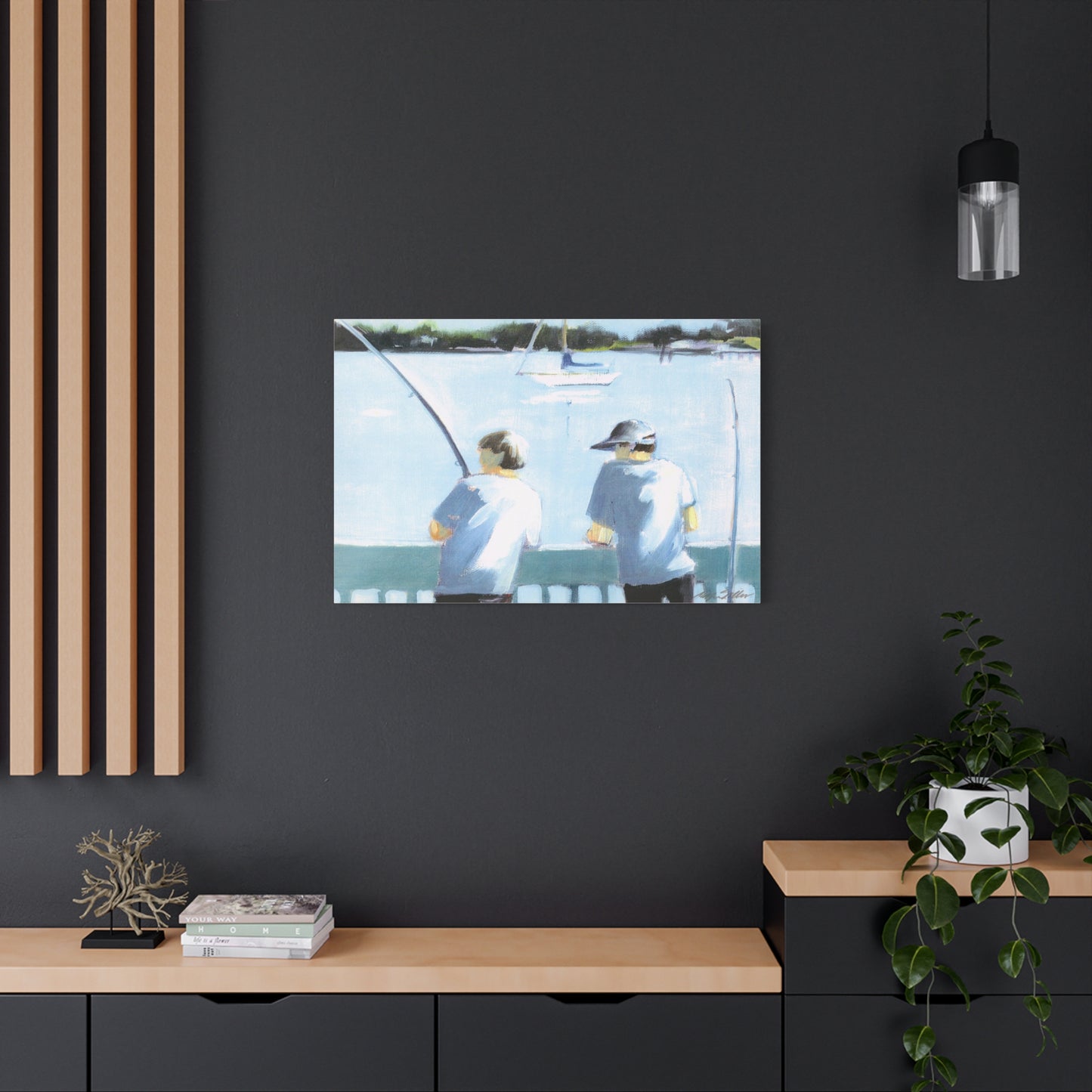 Boys fishing  - Canvas