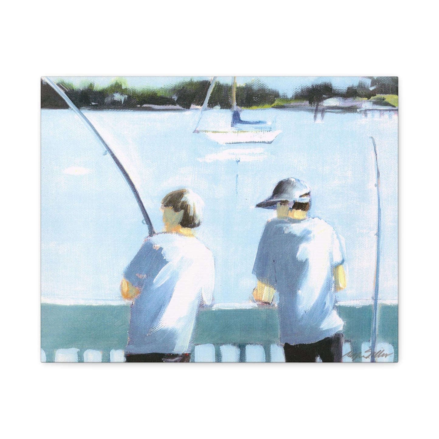 Boys fishing  - Canvas