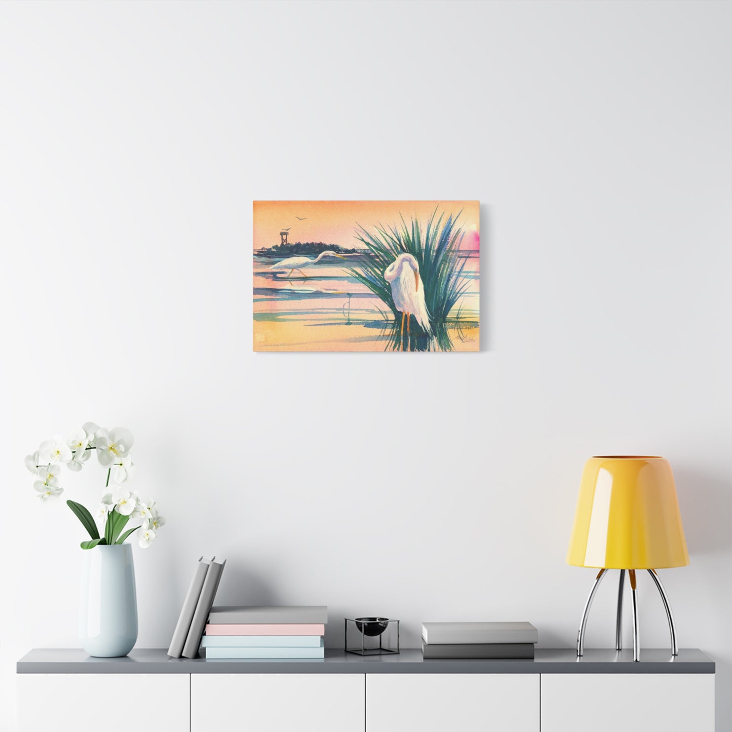 Sunset Egrets - Canvas