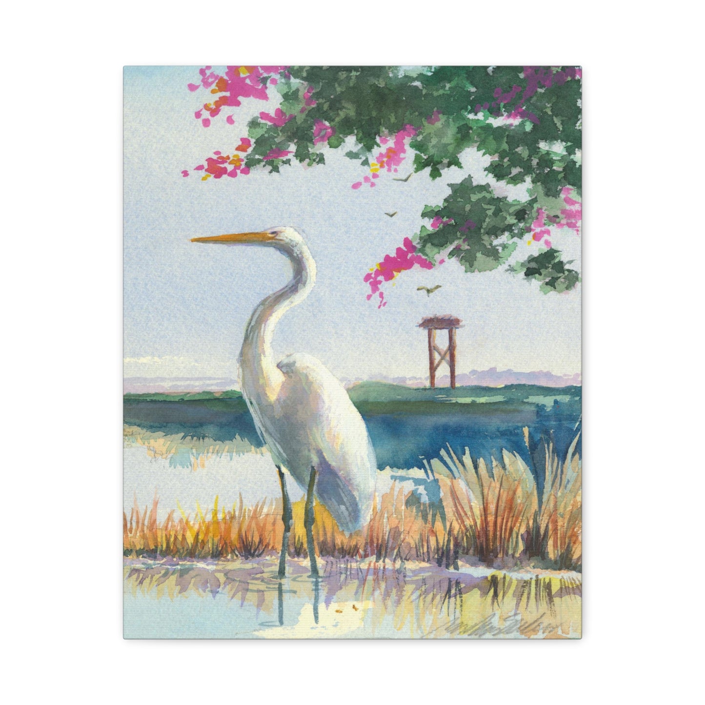 White Heron - Canvas