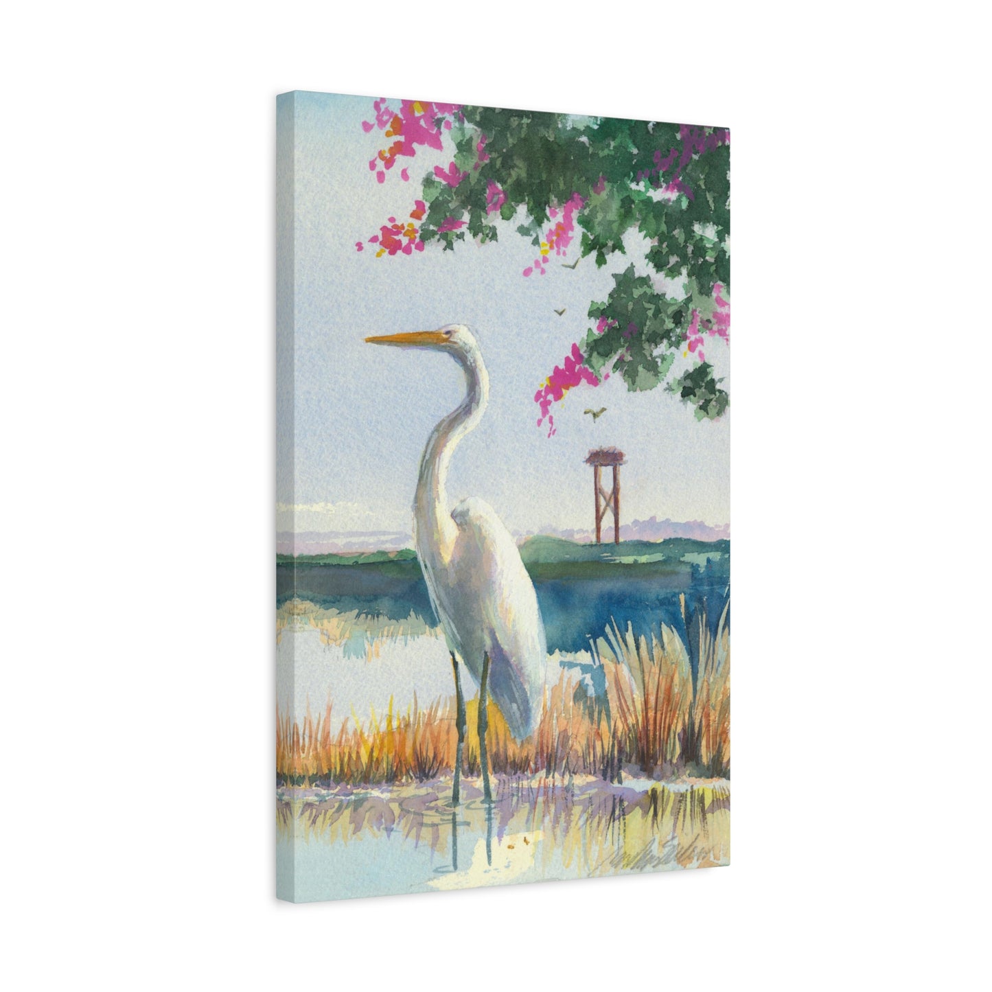 White Heron - Canvas