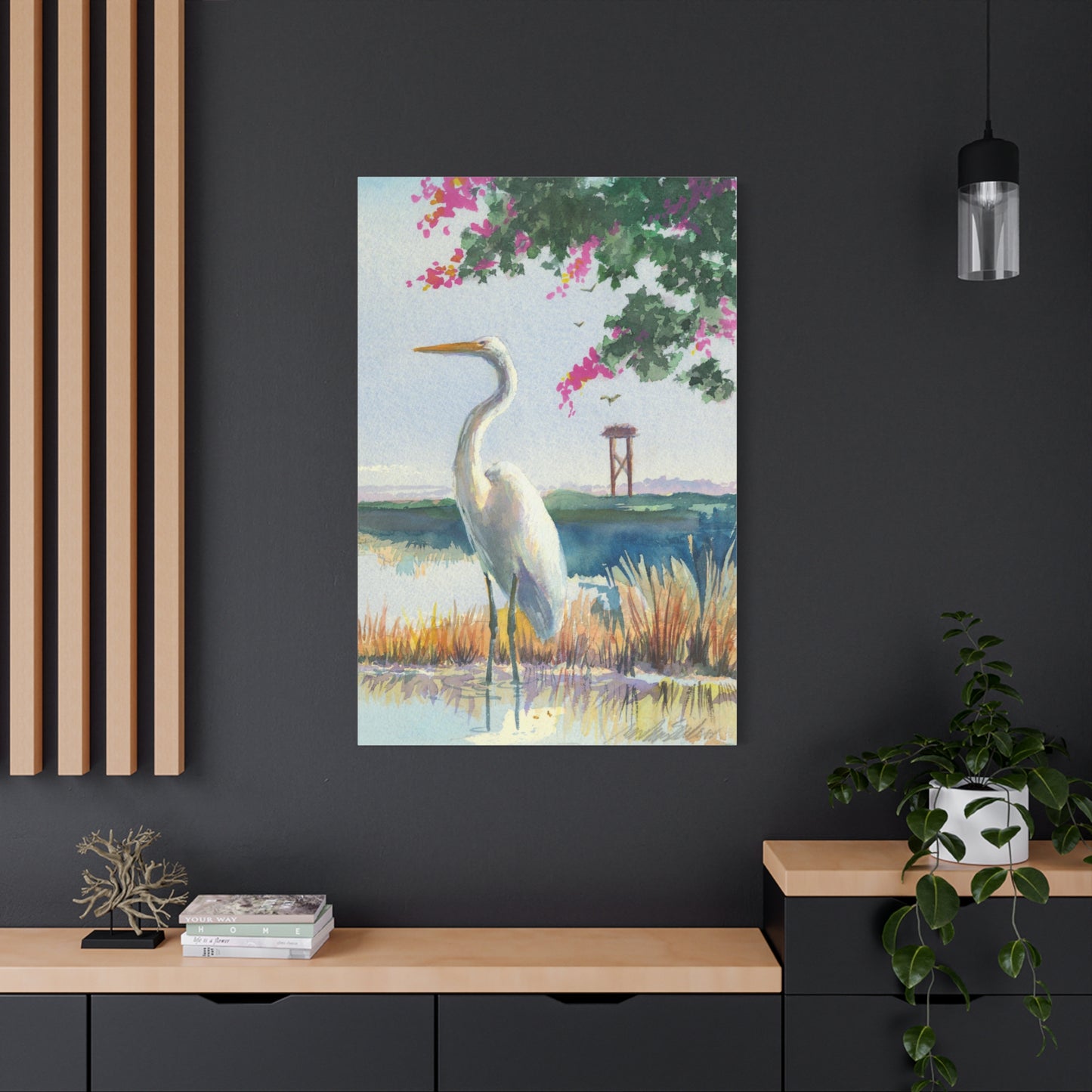 White Heron - Canvas